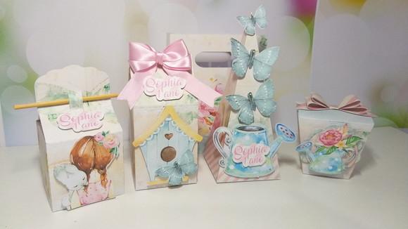 Kit Festa Personalizada Jardim Encantado Aquarela-40 Itens