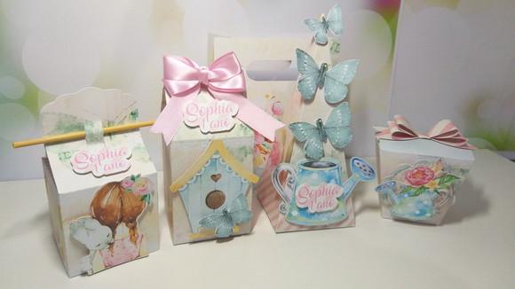 Kit Festa Personalizada Jardim Encantado Aquarela-45 Itens
