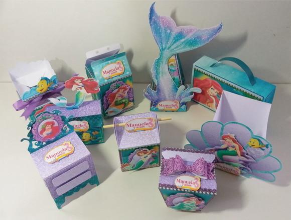 Kit Festa Personalizada Pequena Sereia 30 Itens