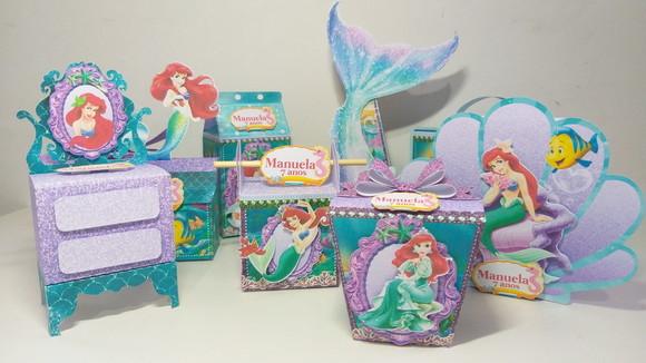 Kit Festa Personalizada Pequena Sereia 45 Peças