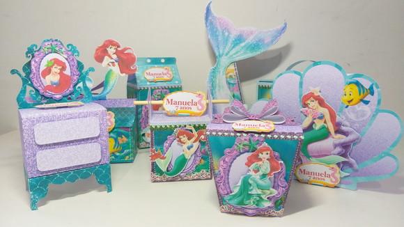 Kit Festa Personalizada Pequena Sereia 35 Itens