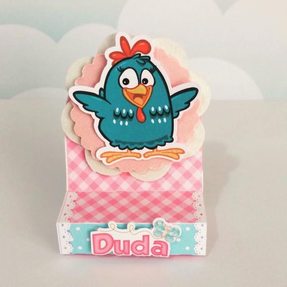 Porta Chocolate Duplo Galinha Pintadinha Rosa