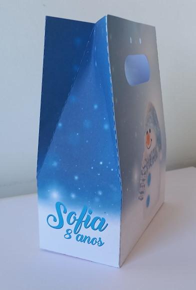 Sacolinha Personalizada Inverno Gelo Boneco de Neve