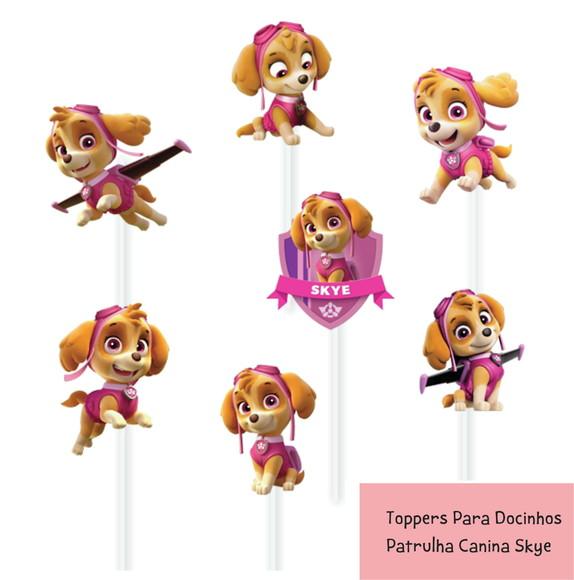 Toppers para Docinhos Patrulha Menina- 50 Unidades