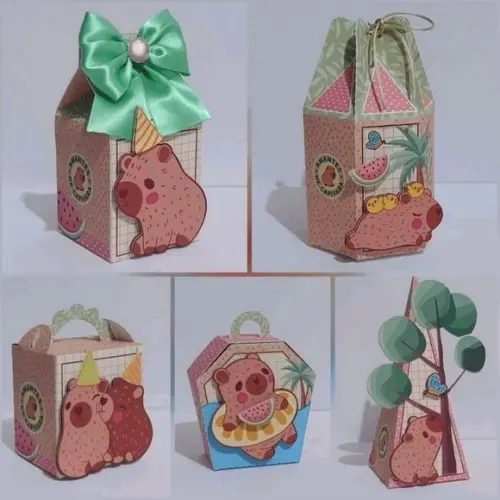 15 Itens Personalizados Kit Festa Caixinhas Capivara
