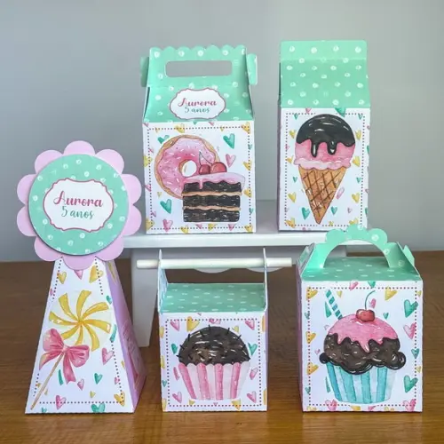 20 Itens Kit de Caixinhas Personalizadas Doces 2 Festas