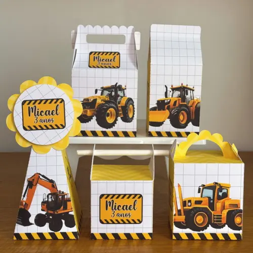 20 Itens Kit de Caixinhas Personalizadas Trator