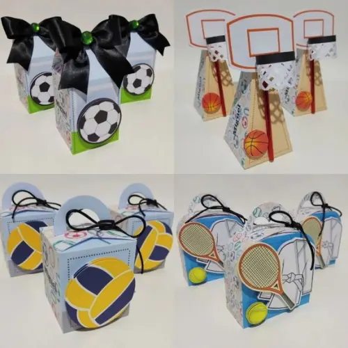 24 Itens Personalizados Caixinhas para Festa Esporte