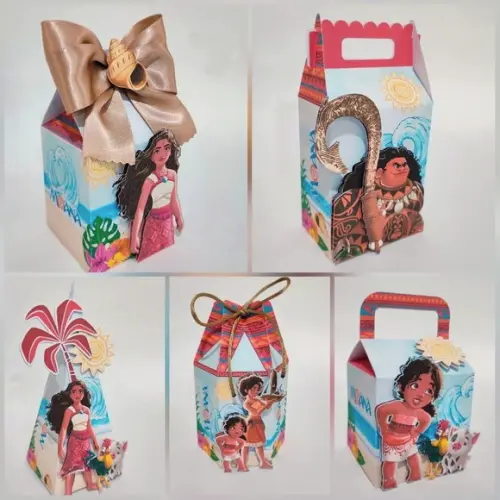 25 Itens Personalizados Kit Festa Caixinhas Moana 2
