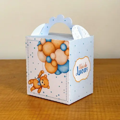 30 Itens Chá de Bebê Ursinhos Azul 1 Caixinhas Festas