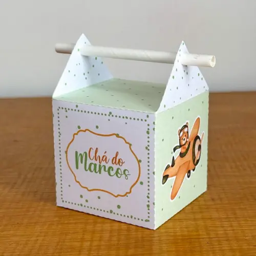 30 Itens Chá de Bebê Ursinhos Verde 1 Caixinhas Festas