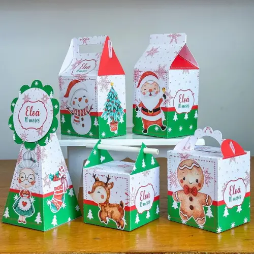30 Itens Kit de Caixinhas Personalizadas Natal 2 Festas