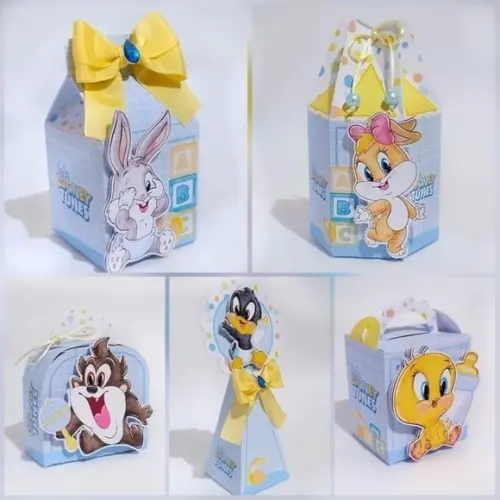 35 Itens Personalizados Caixinhas Baby Looney Tunes Baby