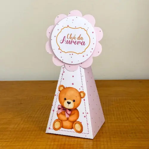 40 Itens Chá de Bebê Ursinha Rosa 1 Caixinhas Festas