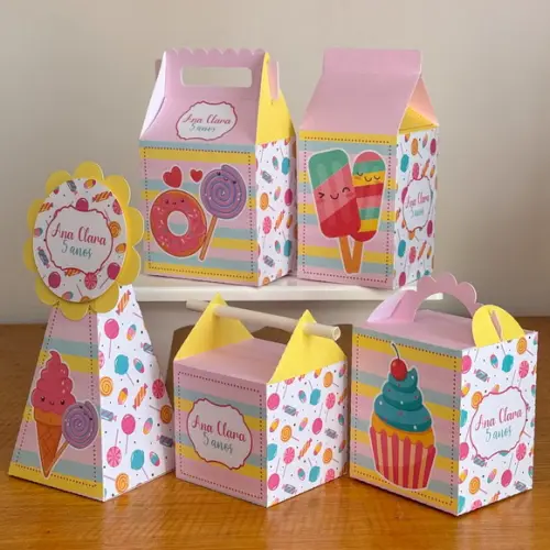40 Itens Kit de Caixinhas Personalizadas Doces 1 Festas