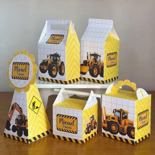 50 Itens Kit de Caixinhas Personalizadas Trator