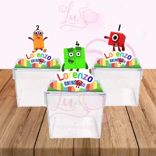 Apliques 3d para Caixa Acrílica Numberblocks-30 Unidades