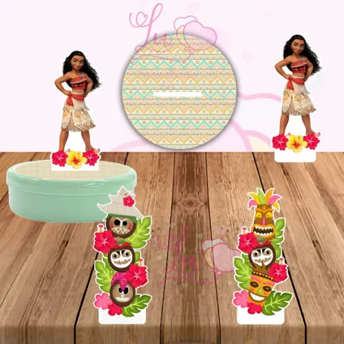 Apliques para Latinhas Moana 3d -30 Unidades
