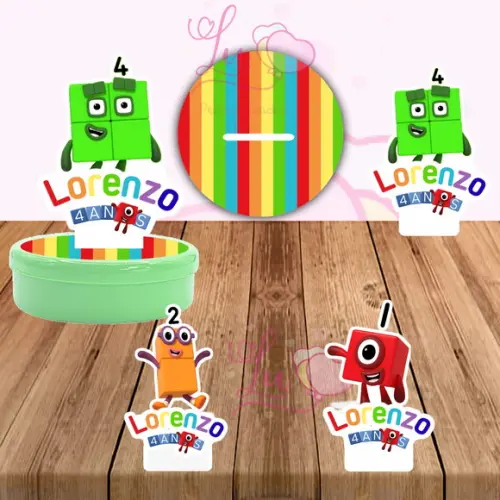 Apliques para Latinhas Numberblocks -30 Unidades