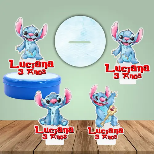 Apliques para Latinhas Stitch 3d -30 Unidades
