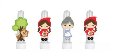 Apliques para Tubetes Chapeuzinho Vermelho- 50 Unidades
