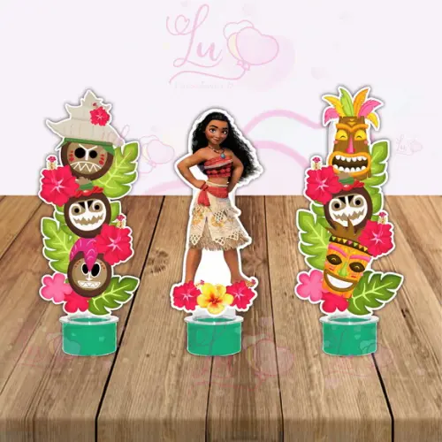 Apliques para Tubetes Moana-50 Unidades