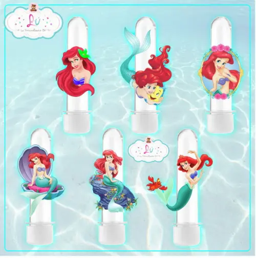 Apliques para Tubetes Pequena Sereia-50 Unidades