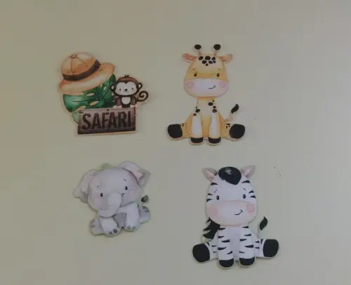 Apliques para Tubetes Tema Safari Aquarelado- 50 Unidades