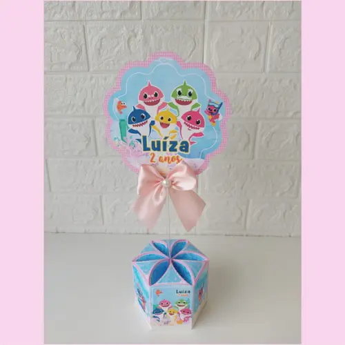 Centro de Mesa Baby Shark Rosa