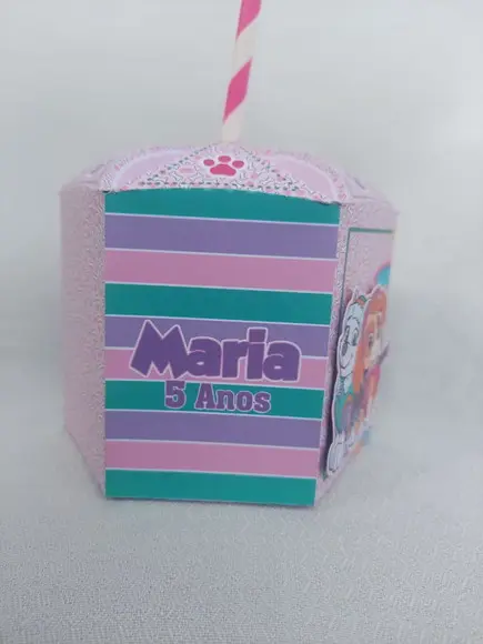 Centro de Mesa Patrulha Rosa Lembrancinhas Enfeite Festas 3d