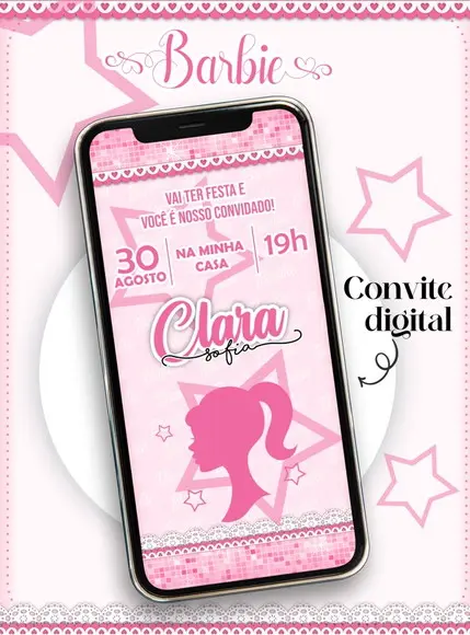 Convite Digital Barbie