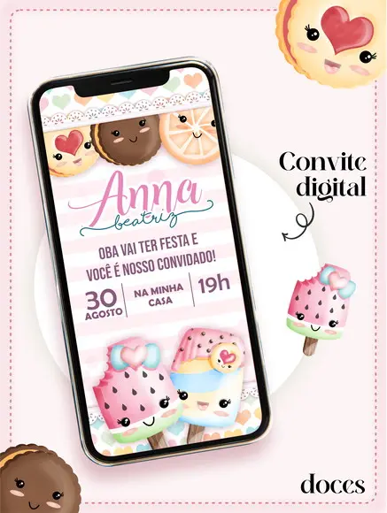 Convite Digital Doces