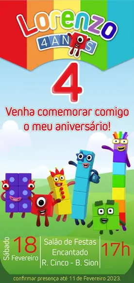 Convite Digital Numberblocks