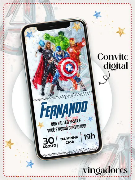Convite Digital Vingadores