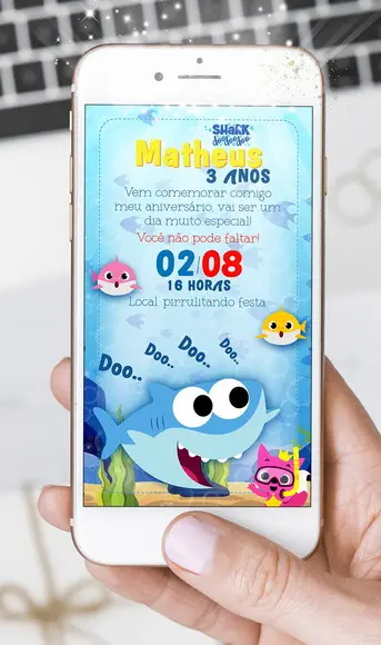 Convite Virtual Baby Shark