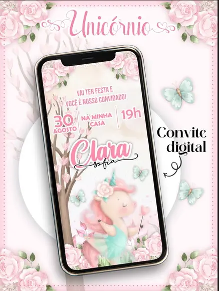 Convite Digital Unicornio