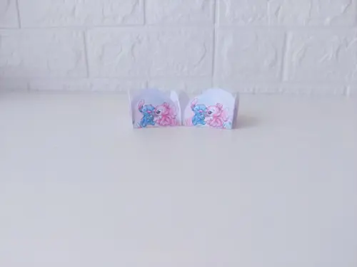 Forminhas para Doces Stitch e Angel Festa Infantil 50 Unids