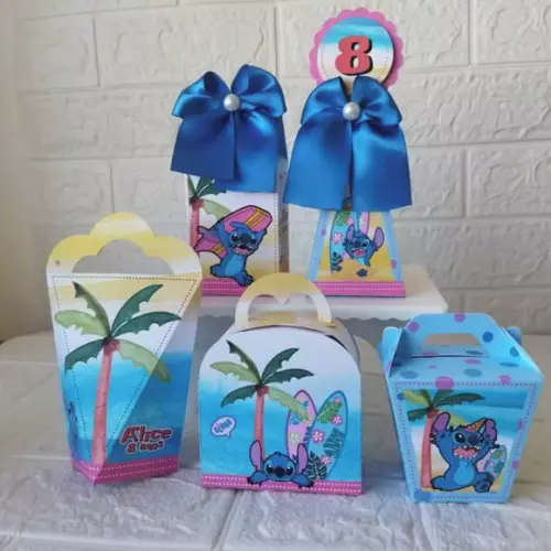 Kit Festa 15 Lembrancinhas Caixinhas Stitch