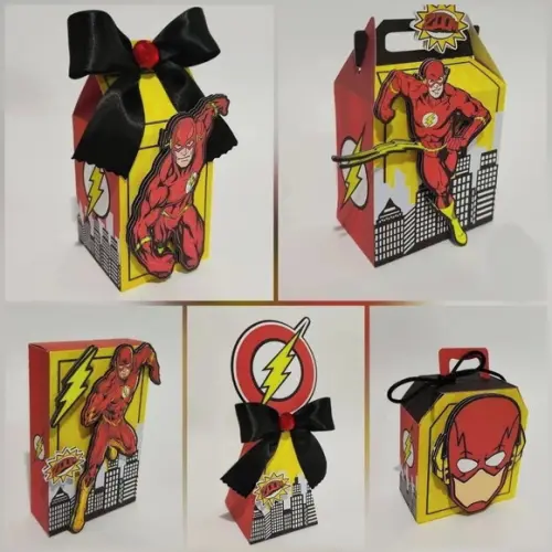 Kit Festa 20 Lembrancinhas Flash Caixinhas Personalizados