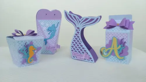Kit Festa 20 Lembrancinhas Personalizadas Sereia Luxo-3d