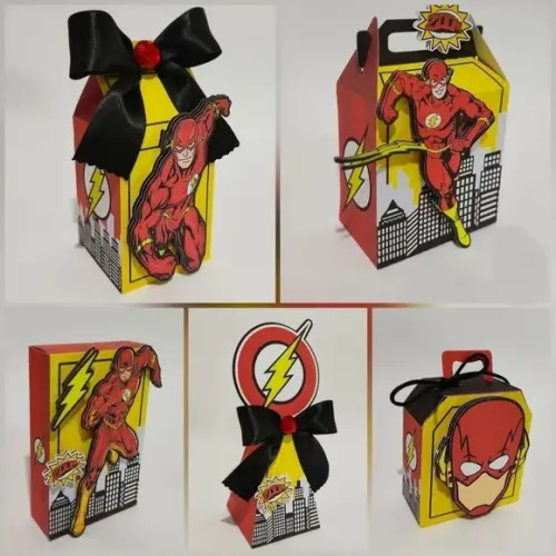 Kit Festa 25 Lembrancinhas Flash Caixinhas Personalizados