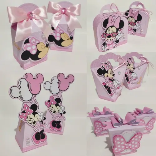Kit Festa 25 Lembrancinhas Personalizadas Minnie Rosa
