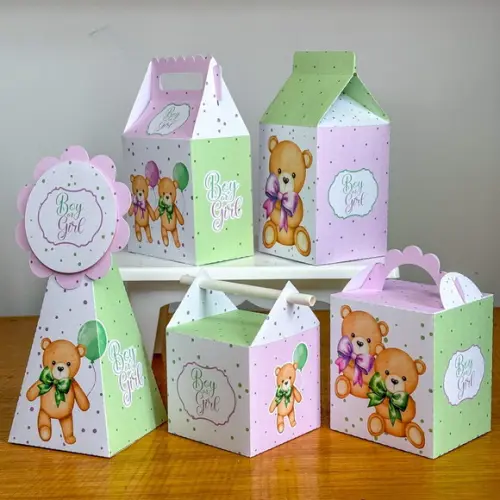 Kit Festa 30 Itens Chá Revelação Verde e Lilás 2