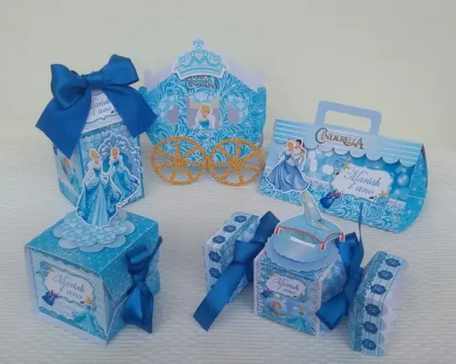 Kit Festa 30 Lembrancinhas Personalizadas Cinderela