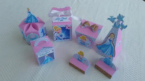 Kit Festa 50 Lembrancinhas Personalizadas Cinderela 2- 3d