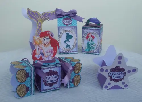 Kit Festa 50 Lembrancinhas Personalizadas Pequena Sereia 2