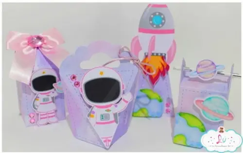 Kit Festa Lembrancinhas Astronauta Menina-50 Itens