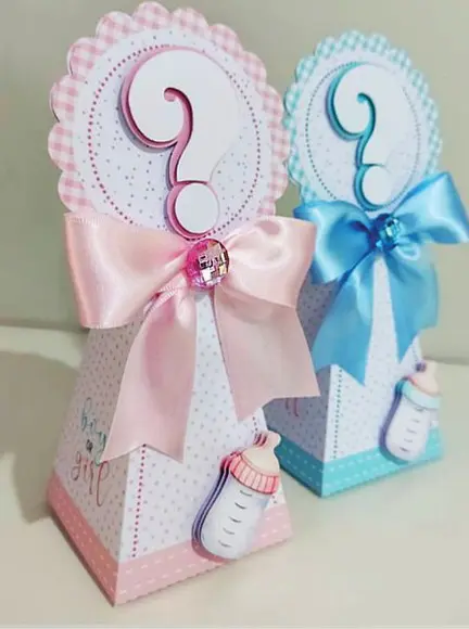 Kit Festa Lembrancinhas Azul e Rosa Chá Revelação 15 Peças