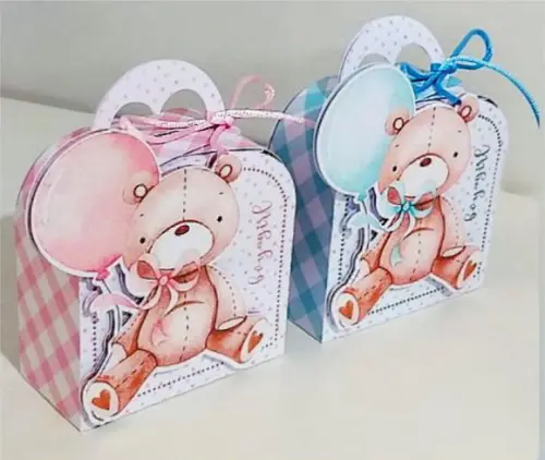 Kit Festa Lembrancinhas Azul e Rosa Chá Revelação 25 Peças