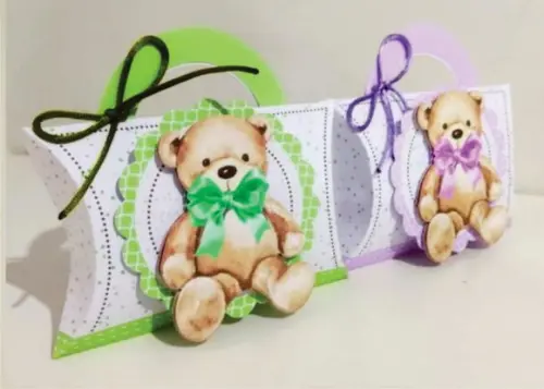 Kit Festa Lembrancinhas Lilás e Verde Chá Revelação 35 Peças
